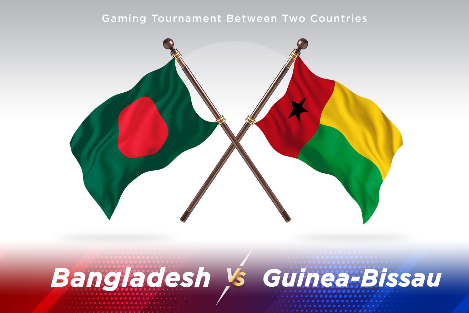 Bangladesh versus Guinea-Bissau Two Flags