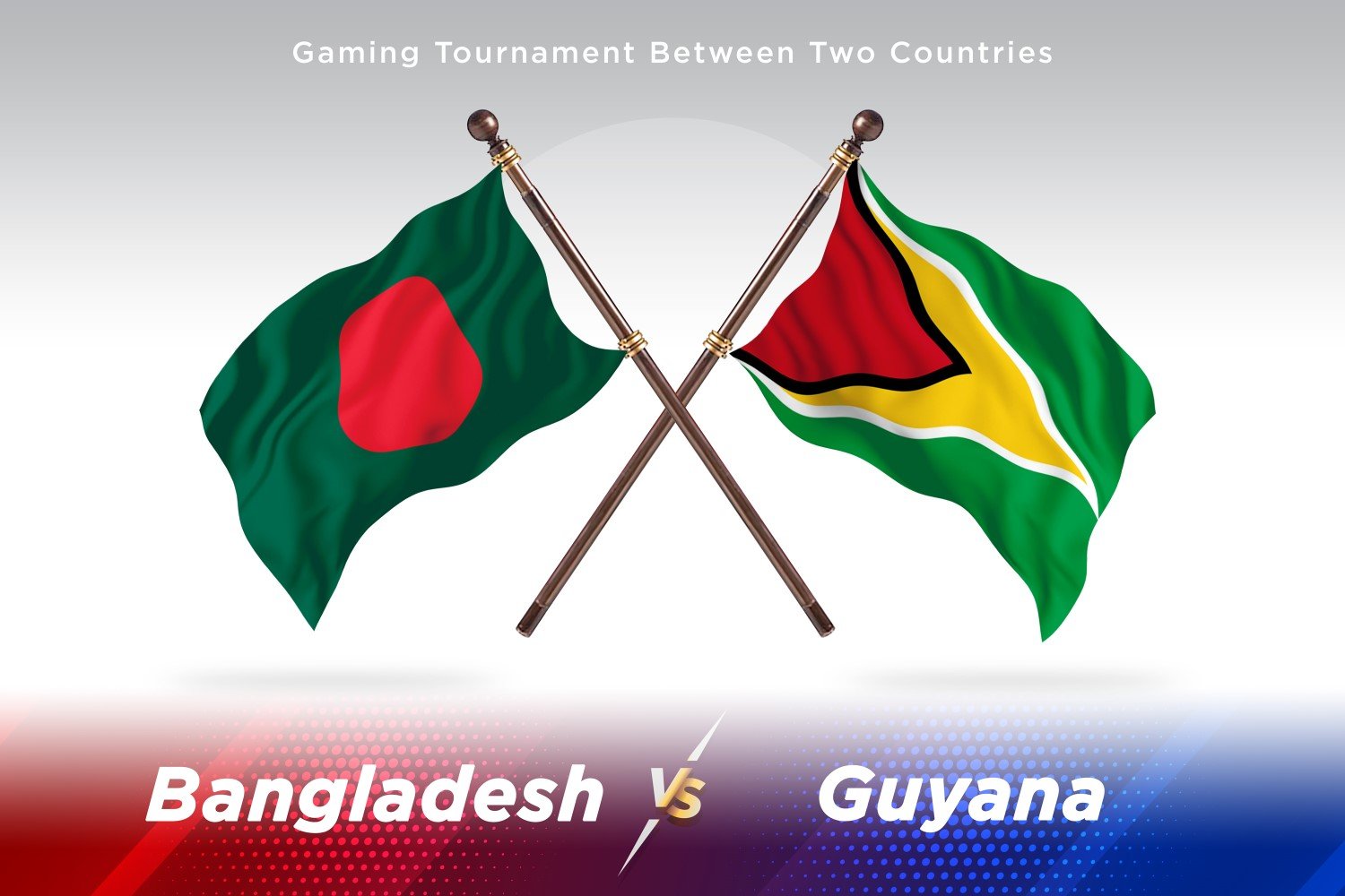 Bangladesh versus Guyana Two Flags