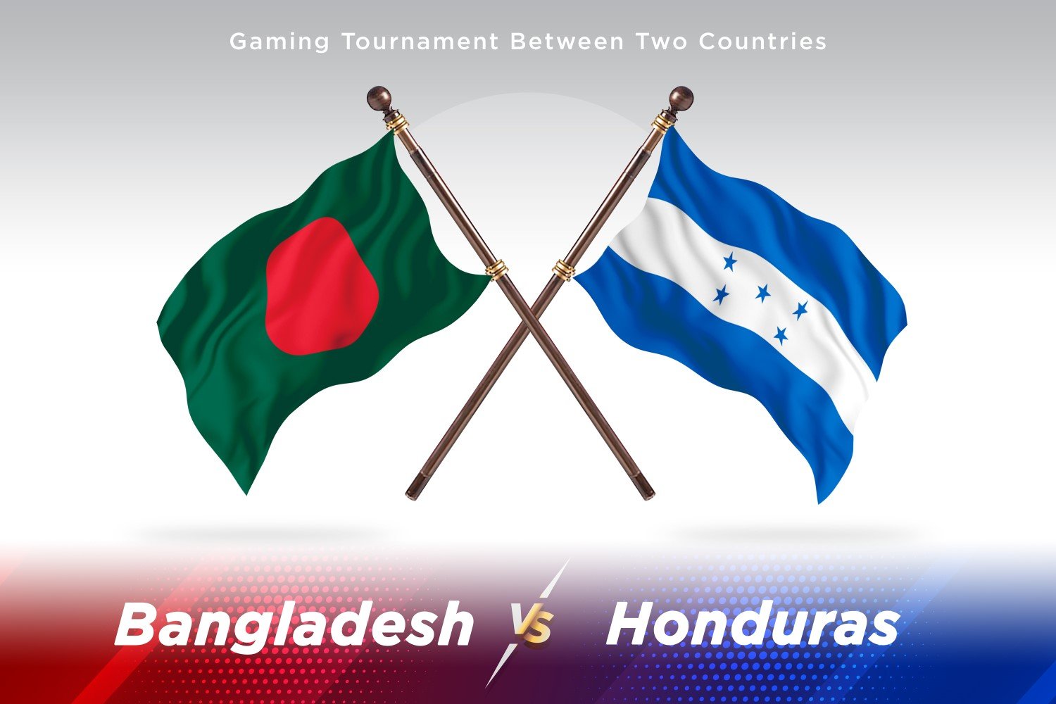 Bangladesh versus Honduras Two Flags