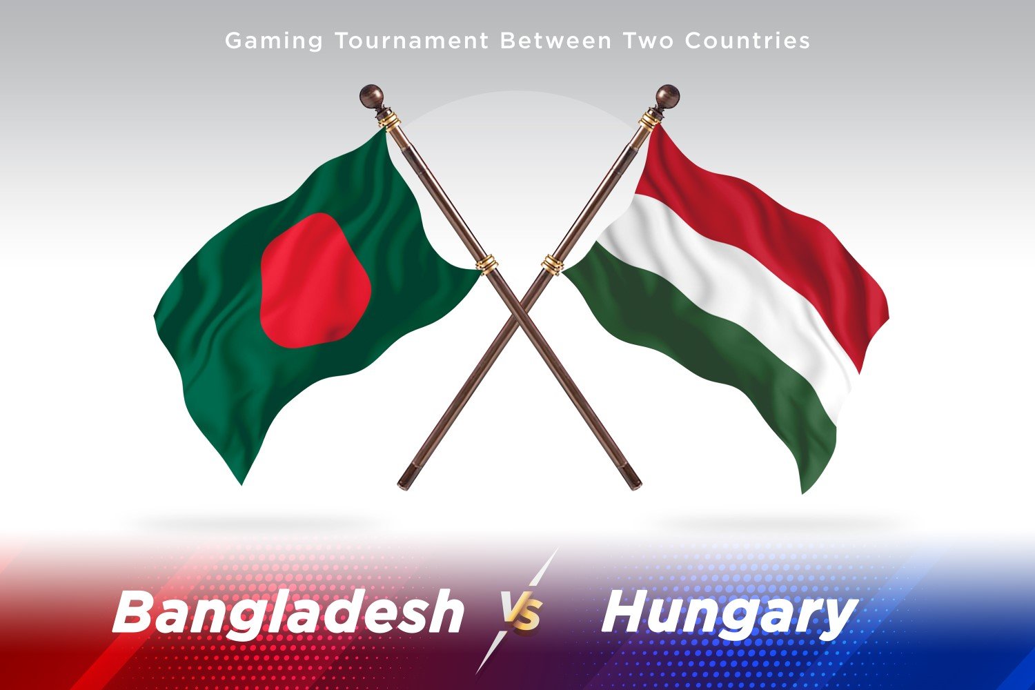 Bangladesh versus Hungary Two Flags