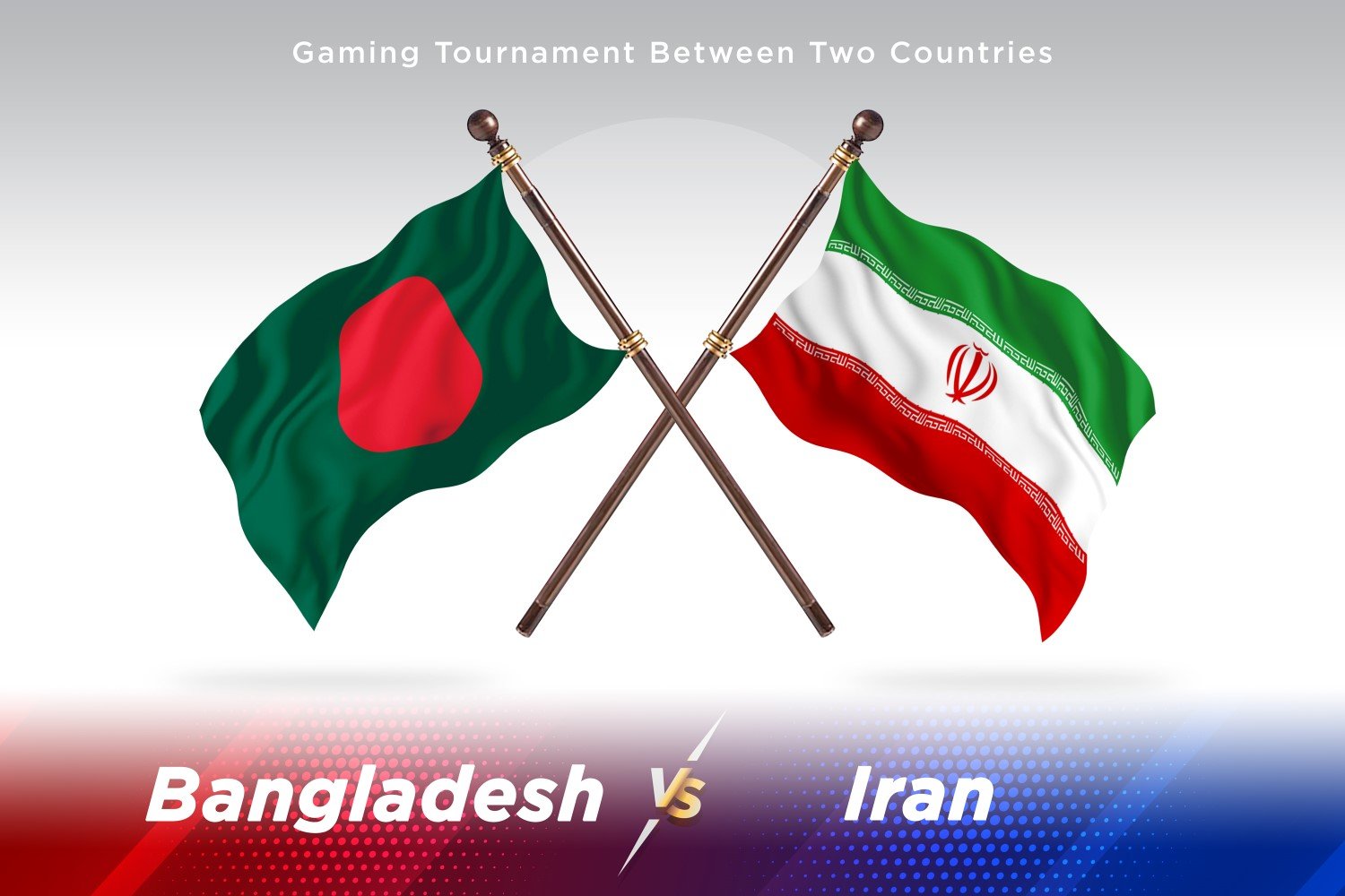 Bangladesh versus Iran Two Flags