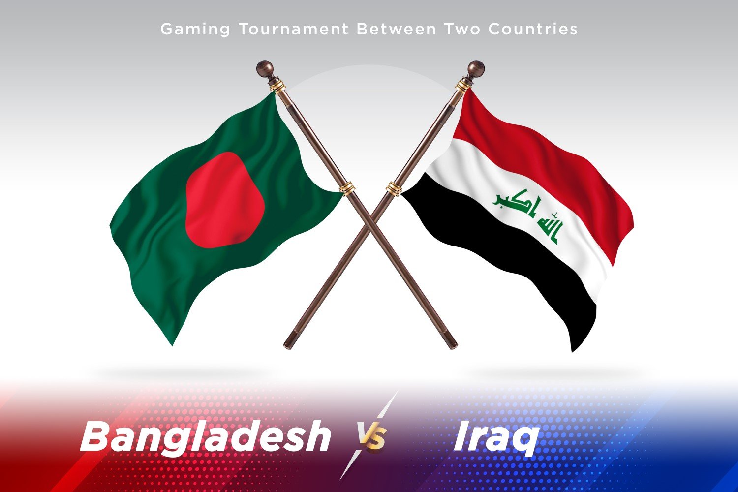 Bangladesh versus Iraq Two Flags