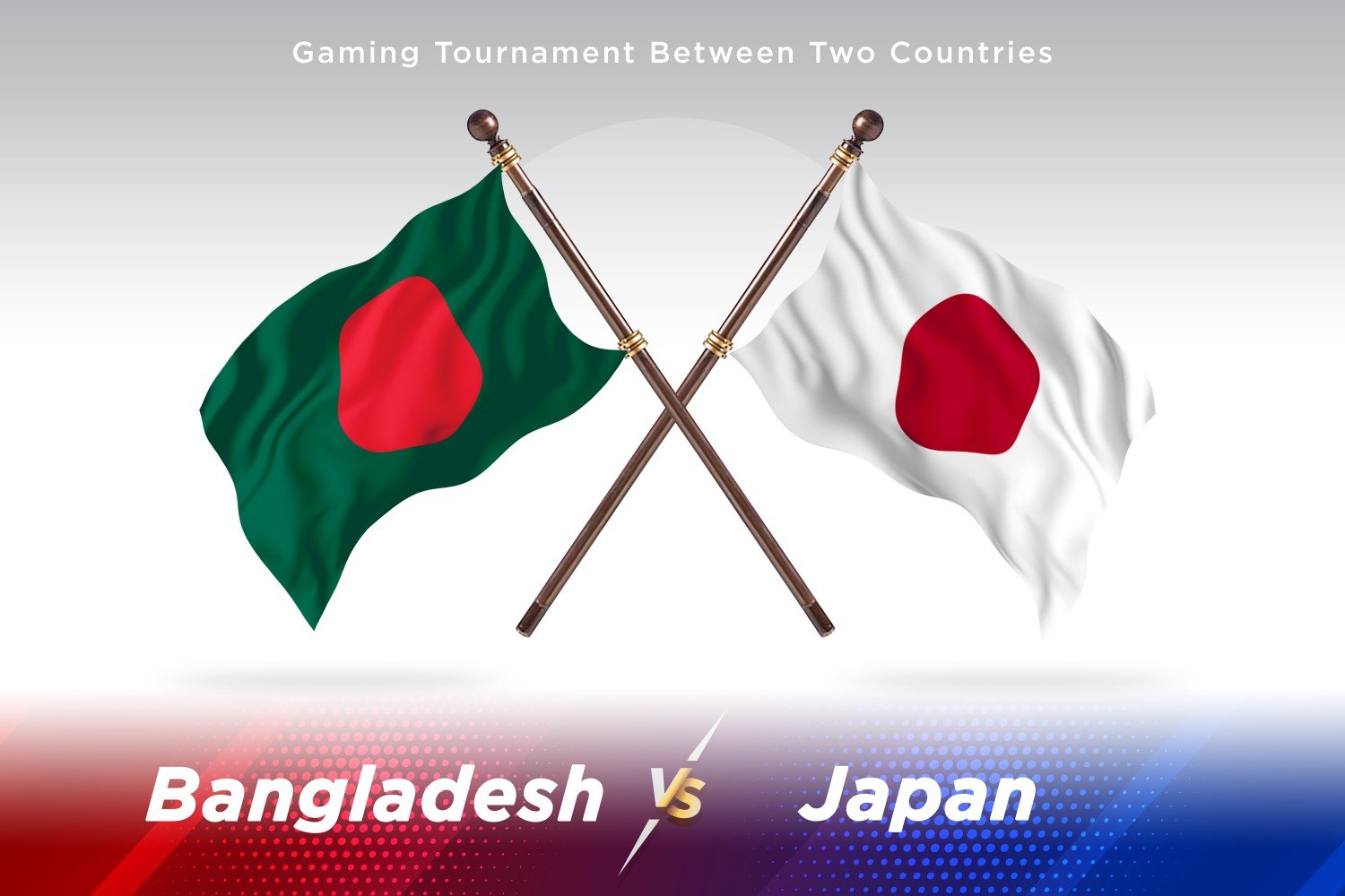 Bangladesh versus japan Two Flags