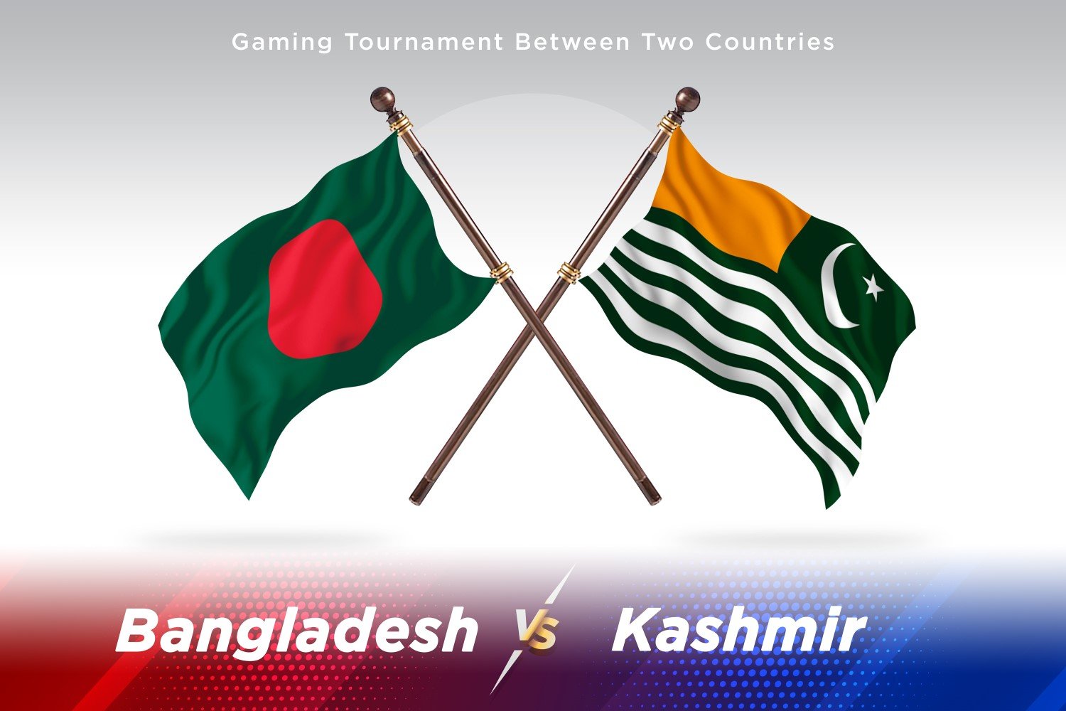 Bangladesh versus Kashmir Two Flags