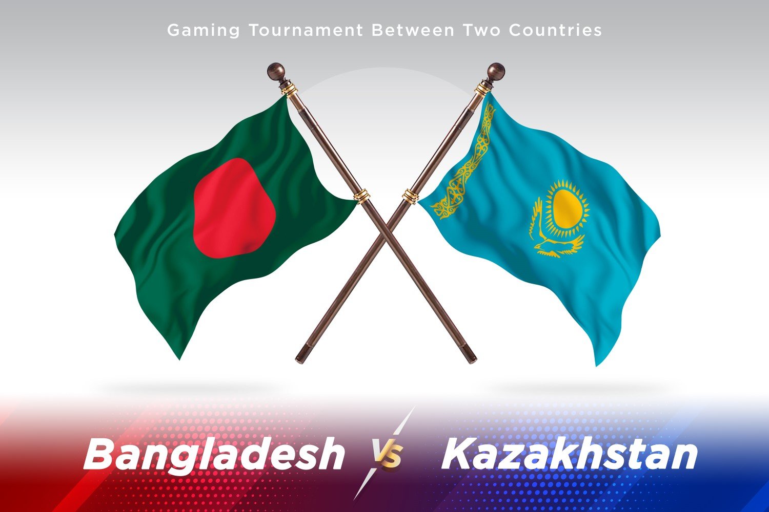 Bangladesh versus Kazakhstan Two Flags