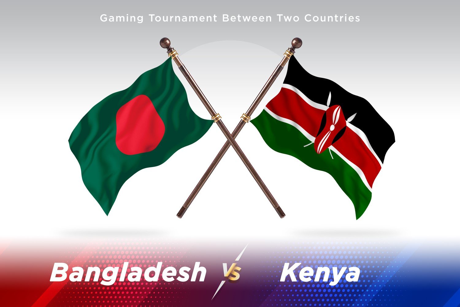 Bangladesh versus Kenya Two Flags