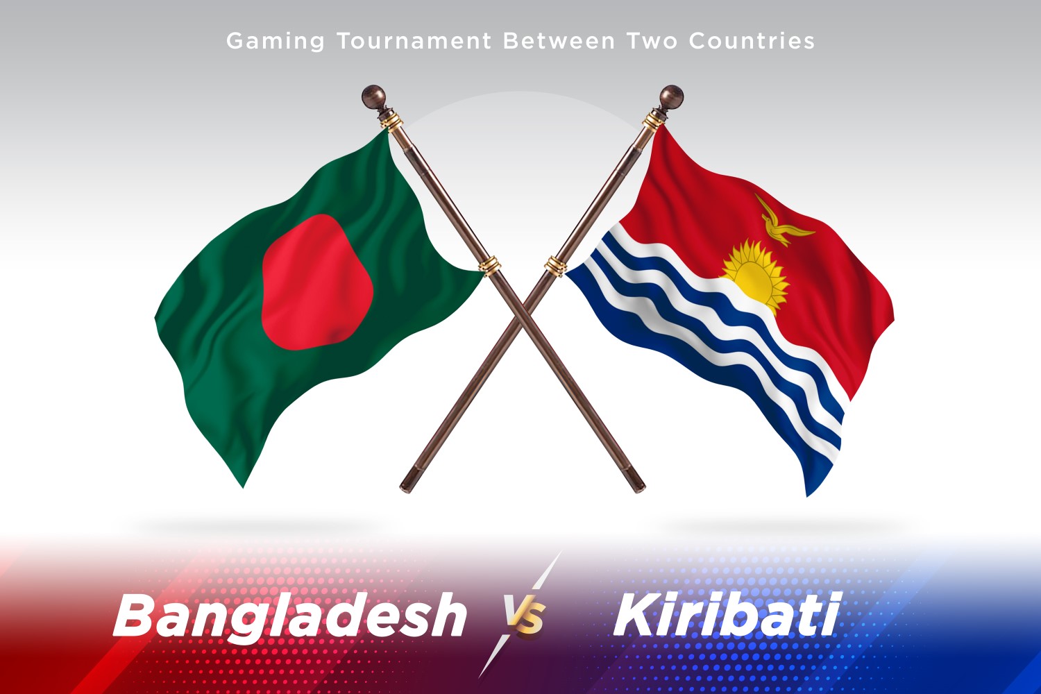 Bangladesh versus Kiribati Two Flags