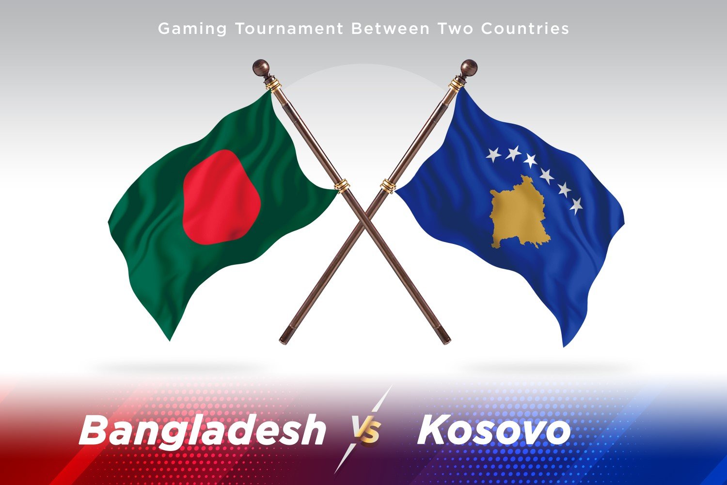 Bangladesh versus Kosovo Two Flags