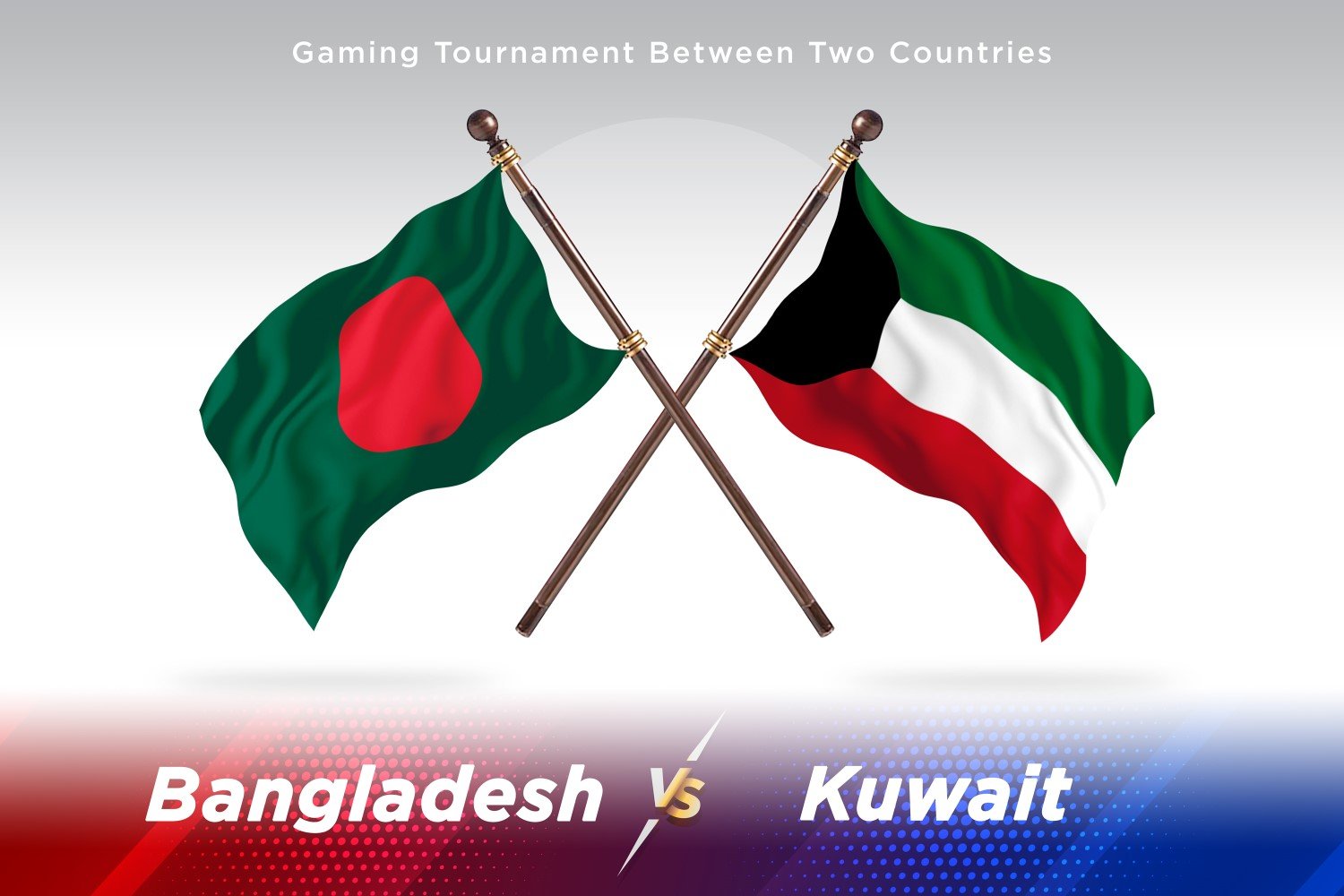 Bangladesh versus Kuwait Two Flags