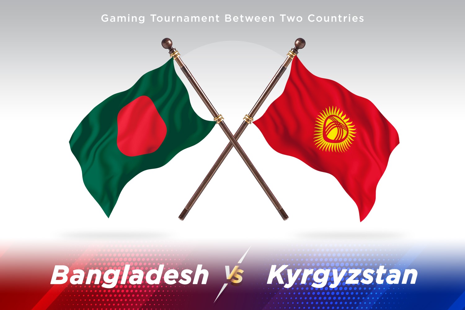 Bangladesh versus Kyrgyzstan Two Flags