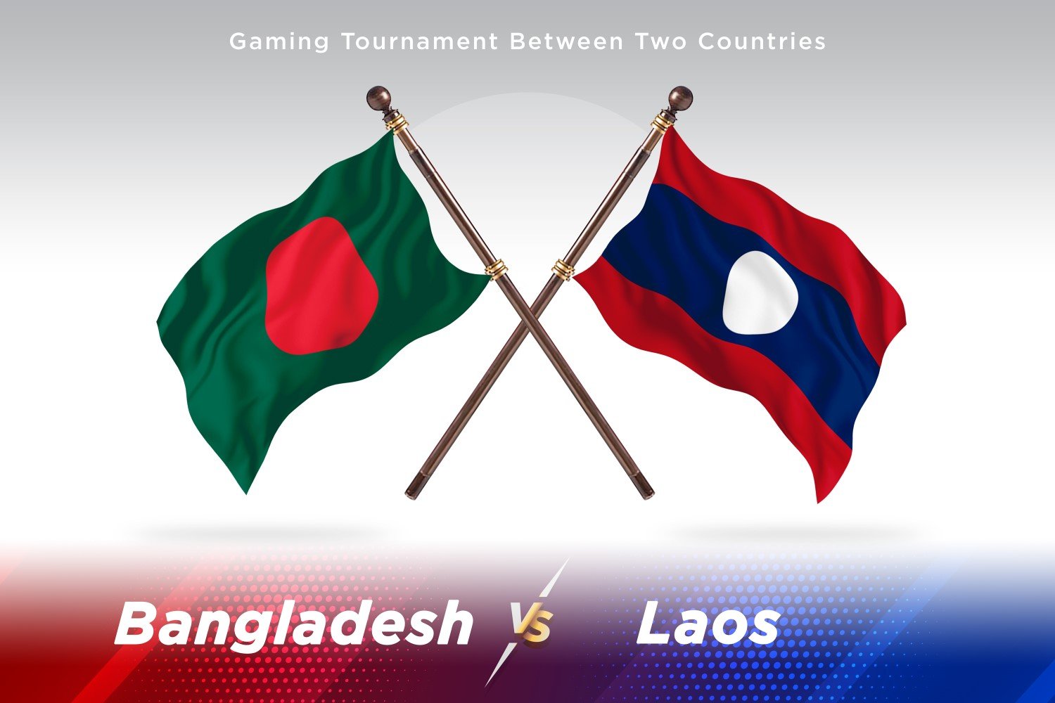 Bangladesh versus Laos Two Flags