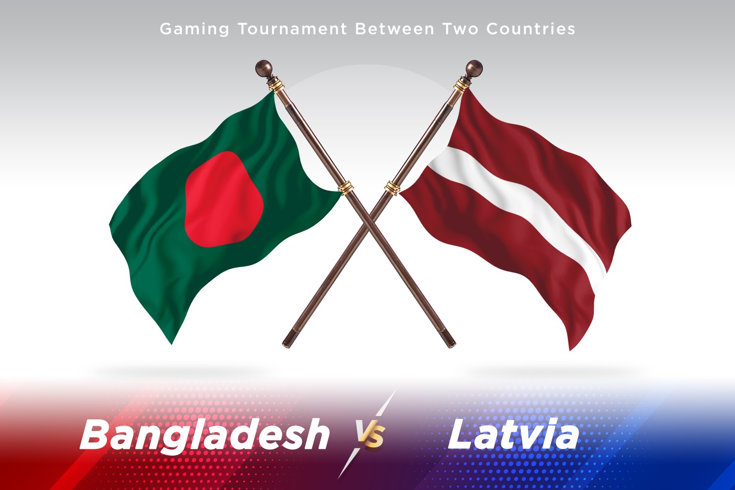 Bangladesh versus Latvia Two Flags