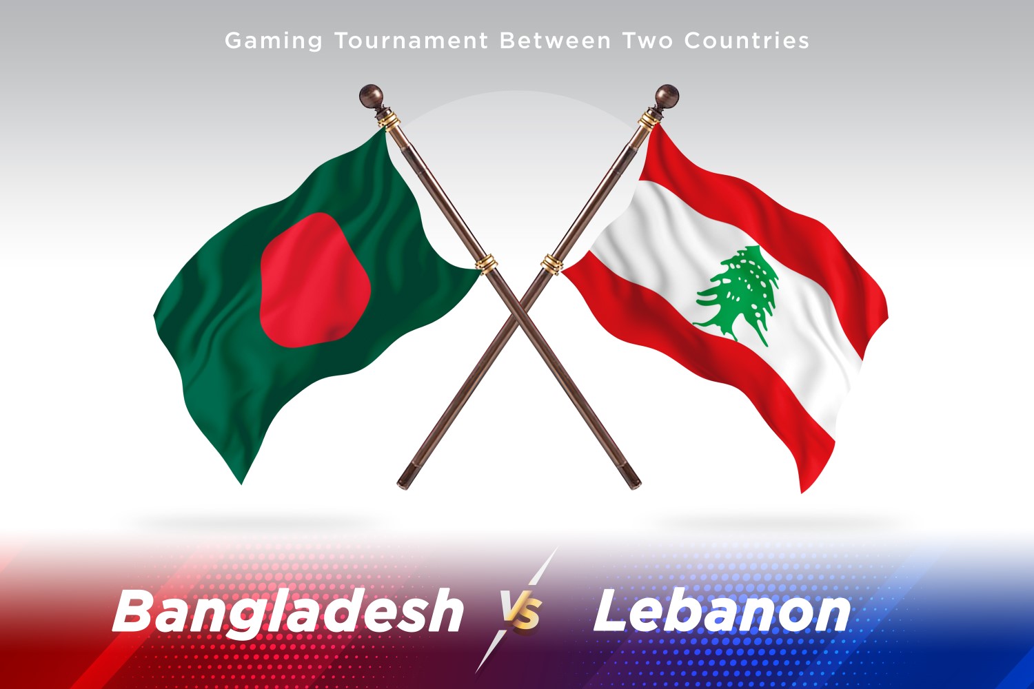 Bangladesh versus Lebanon Two Flags