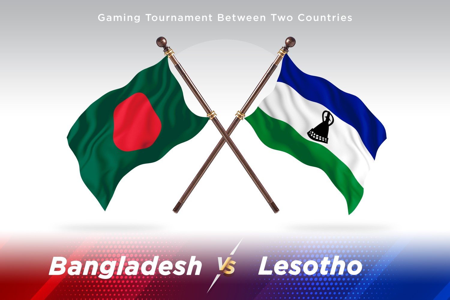 Bangladesh versus Lesotho Two Flags