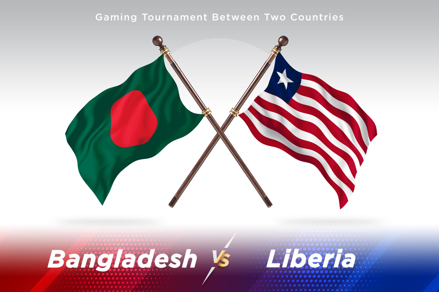 Bangladesh versus Liberia Two Flags