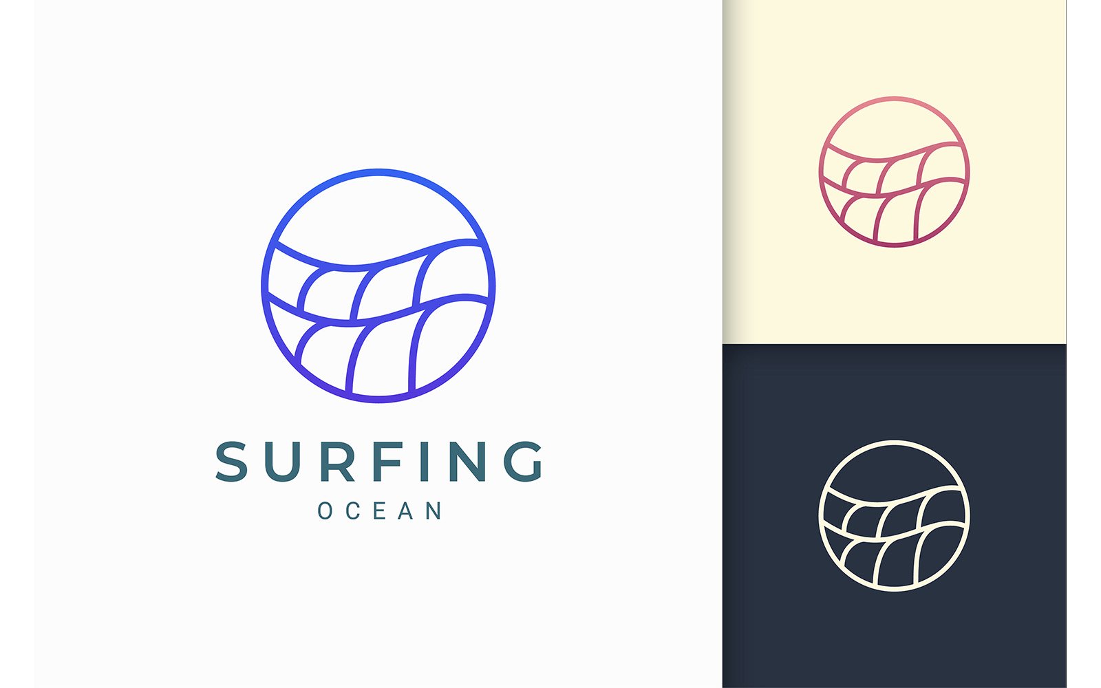 Simple Ocean Wave Logo Template