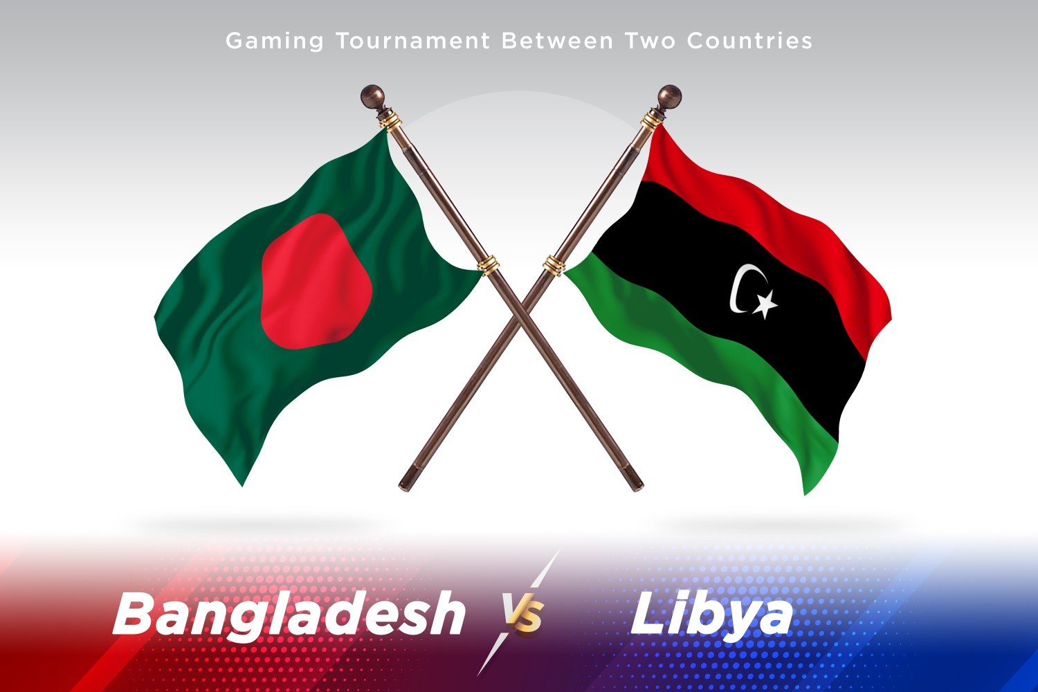 Bangladesh versus Libya Two Flags