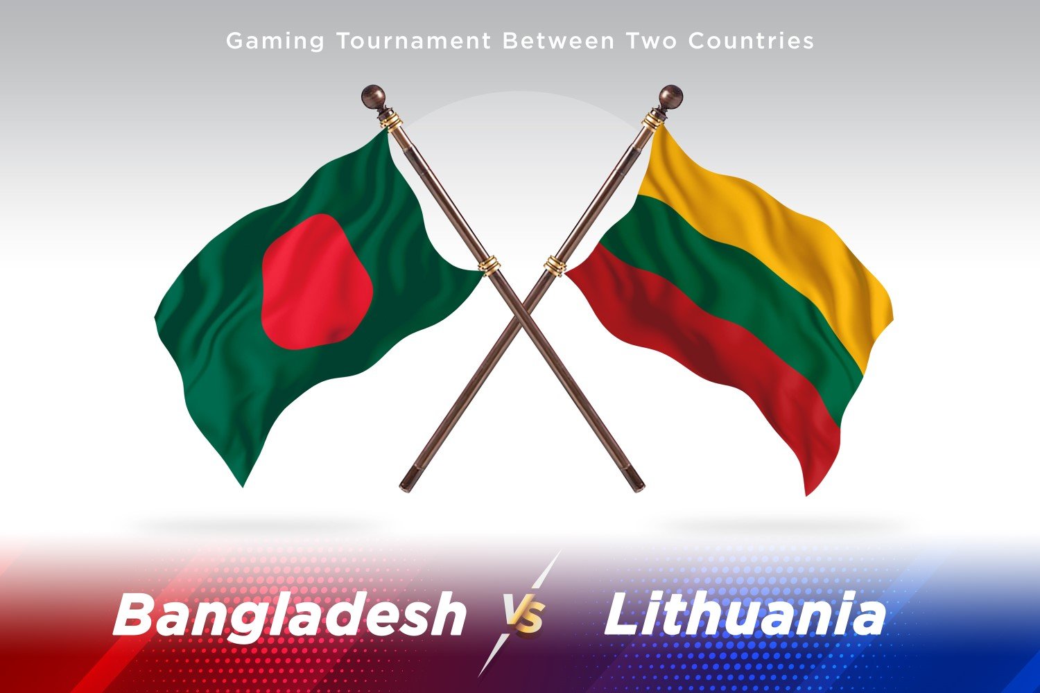 Bangladesh versus Lithuania Two Flags