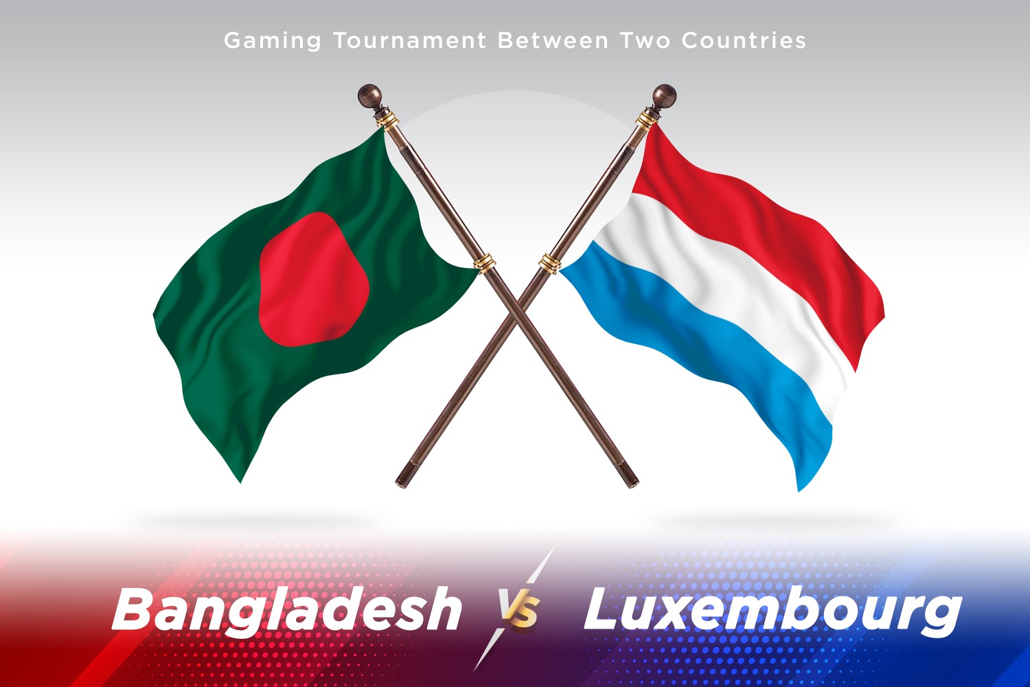 Bangladesh versus Luxembourg Two Flags