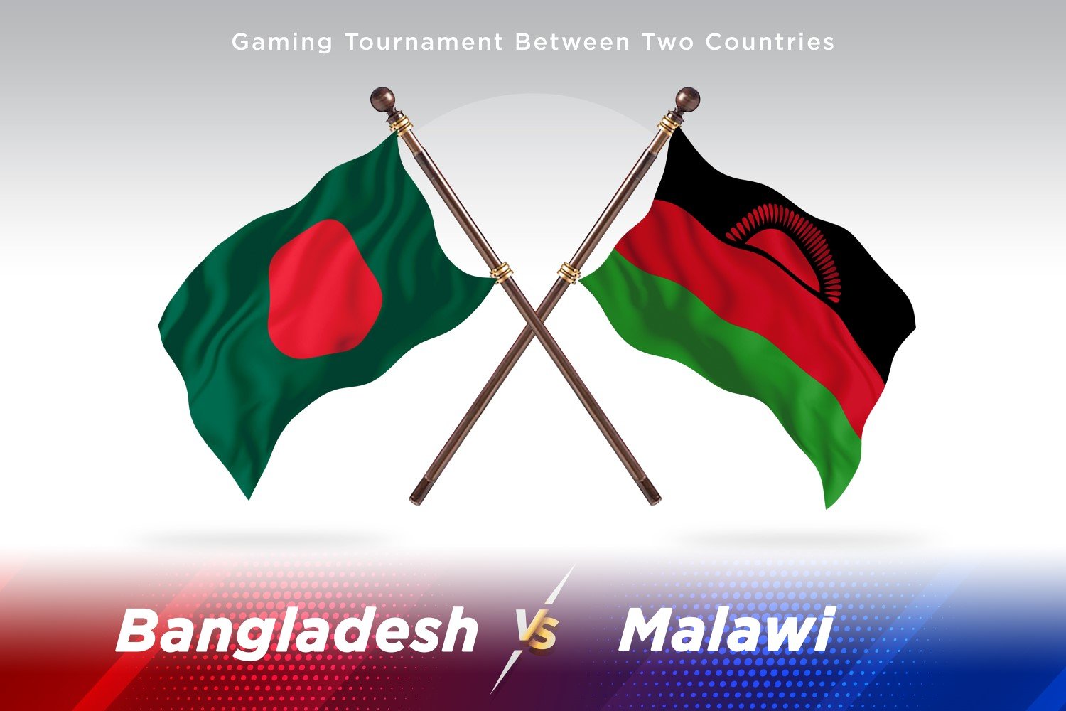 Bangladesh versus Malawi Two Flags