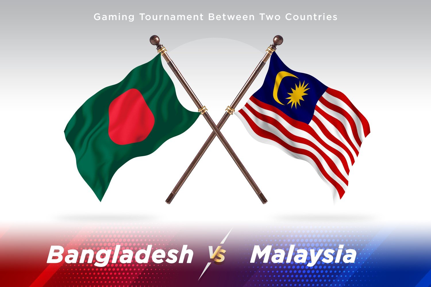 Bangladesh versus Malaysia Two Flags