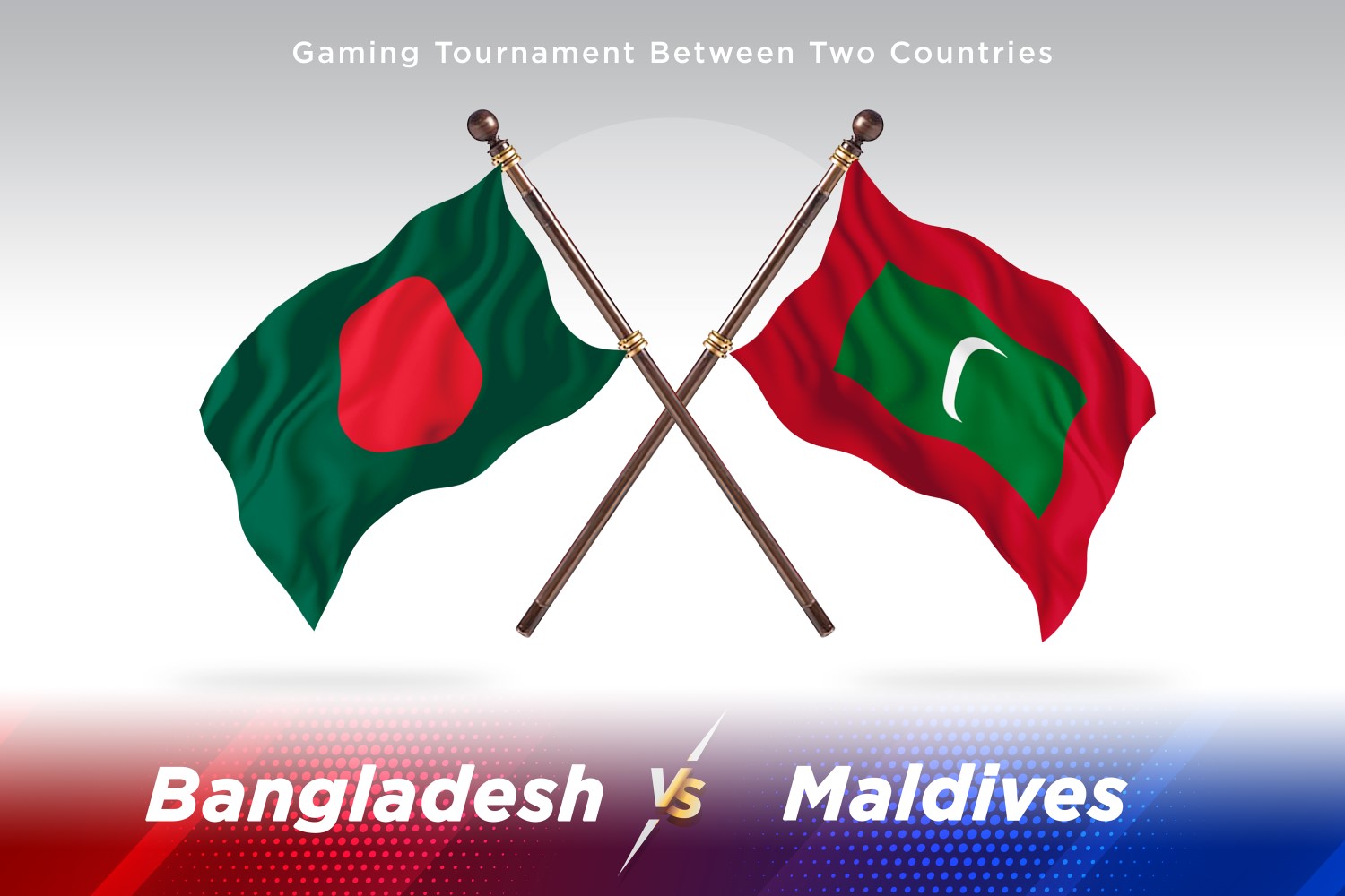 Bangladesh versus Maldives Two Flags