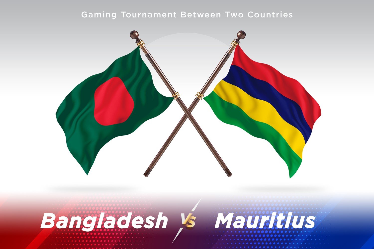 Bangladesh versus Mauritius Two Flags