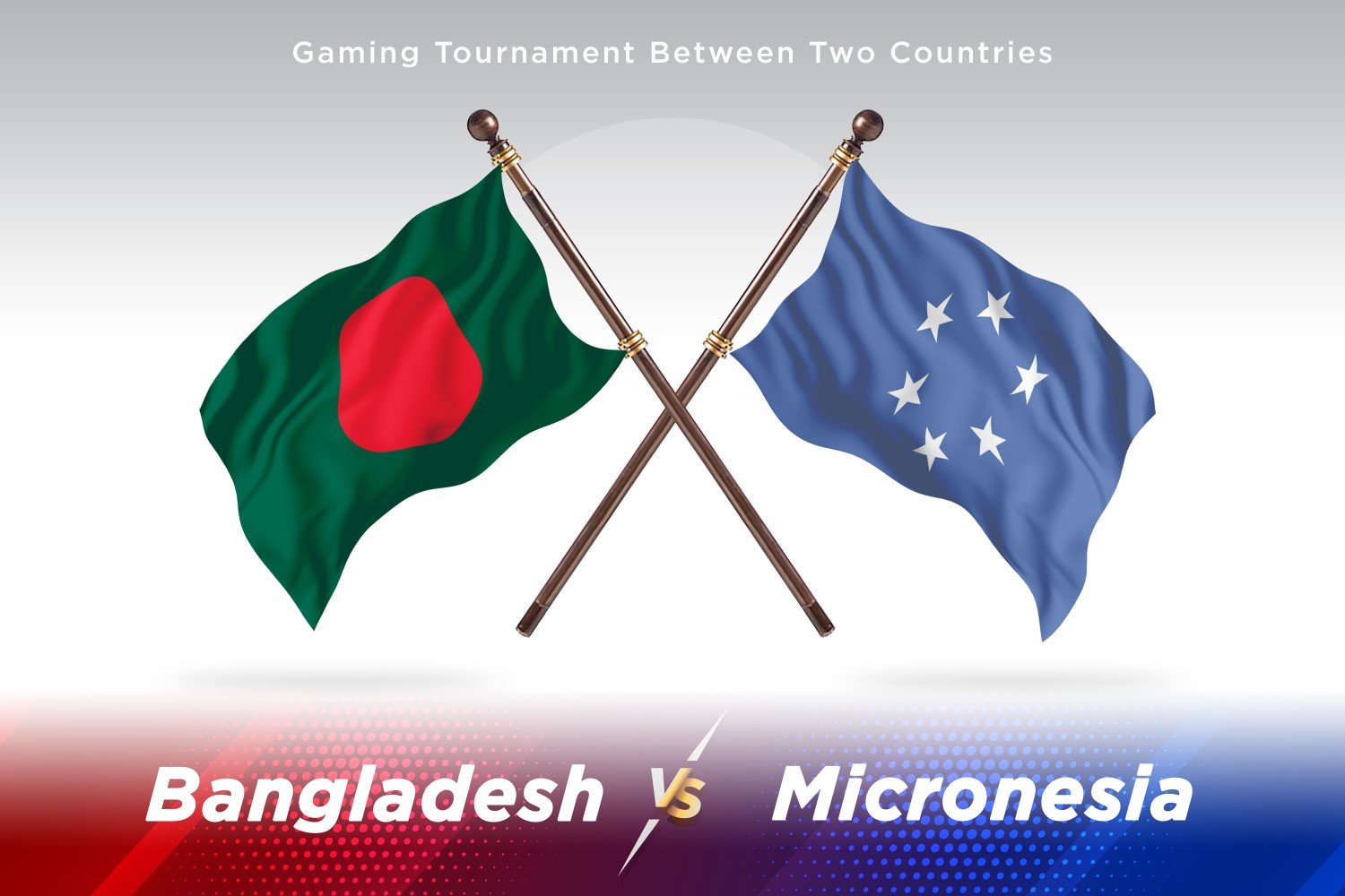 Bangladesh versus Micronesia Two Flags