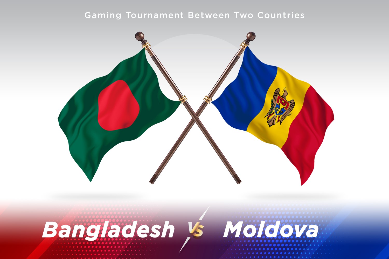 Bangladesh versus Moldova Two Flags