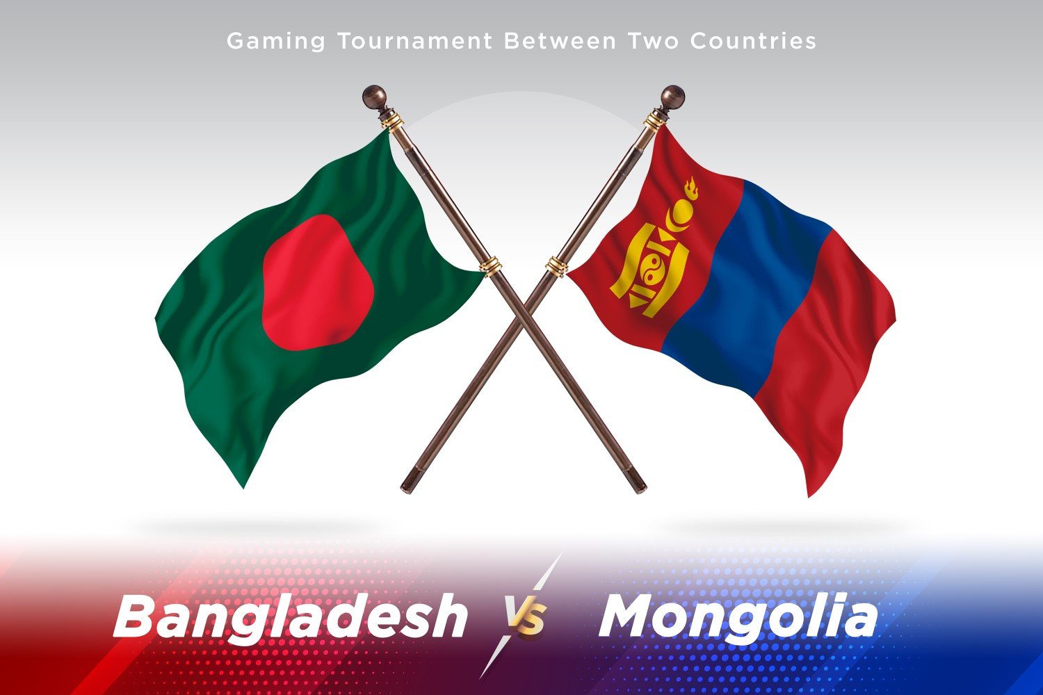 Bangladesh versus Mongolia Two Flags