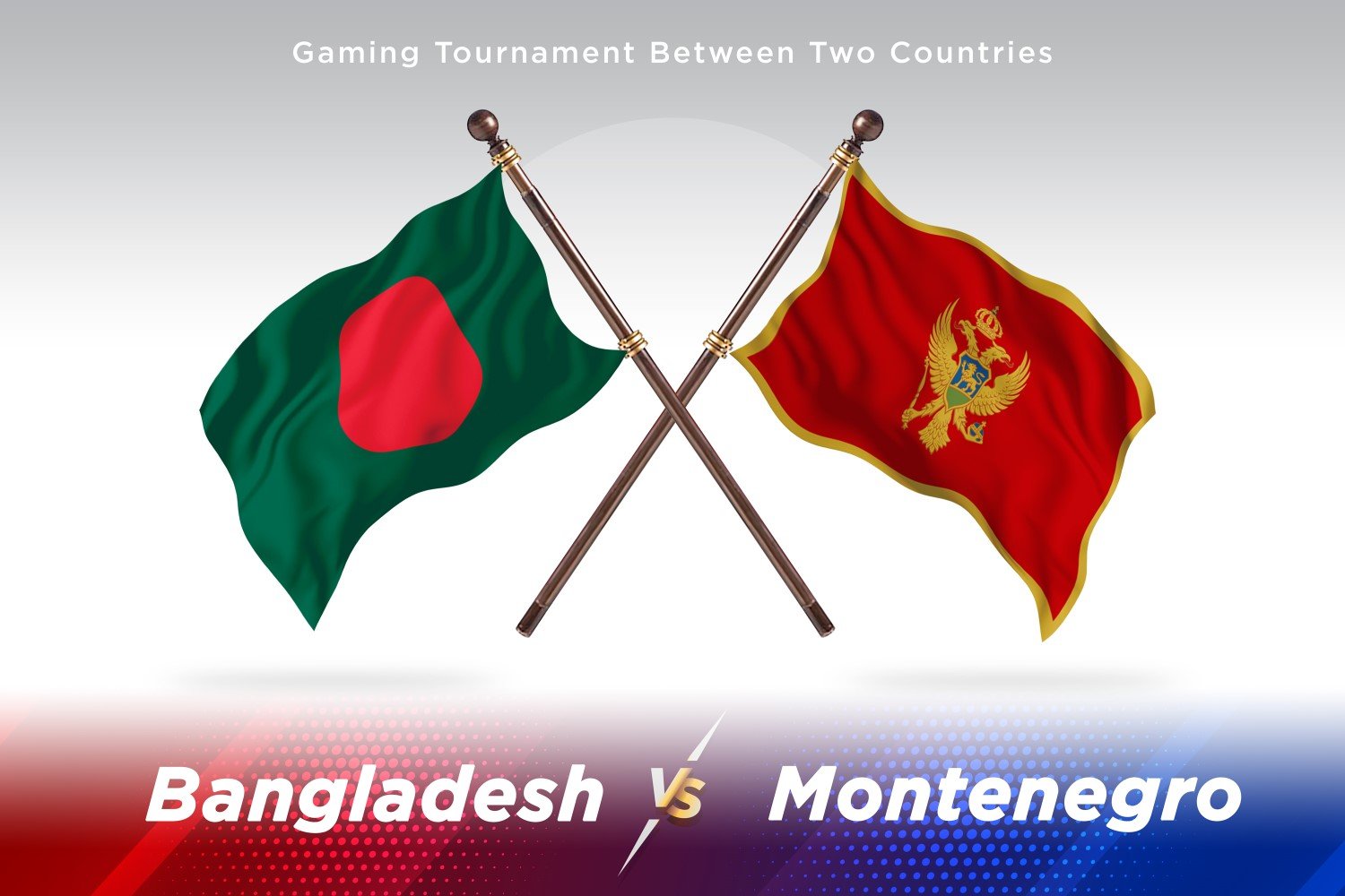 Bangladesh versus Montenegro Two Flags