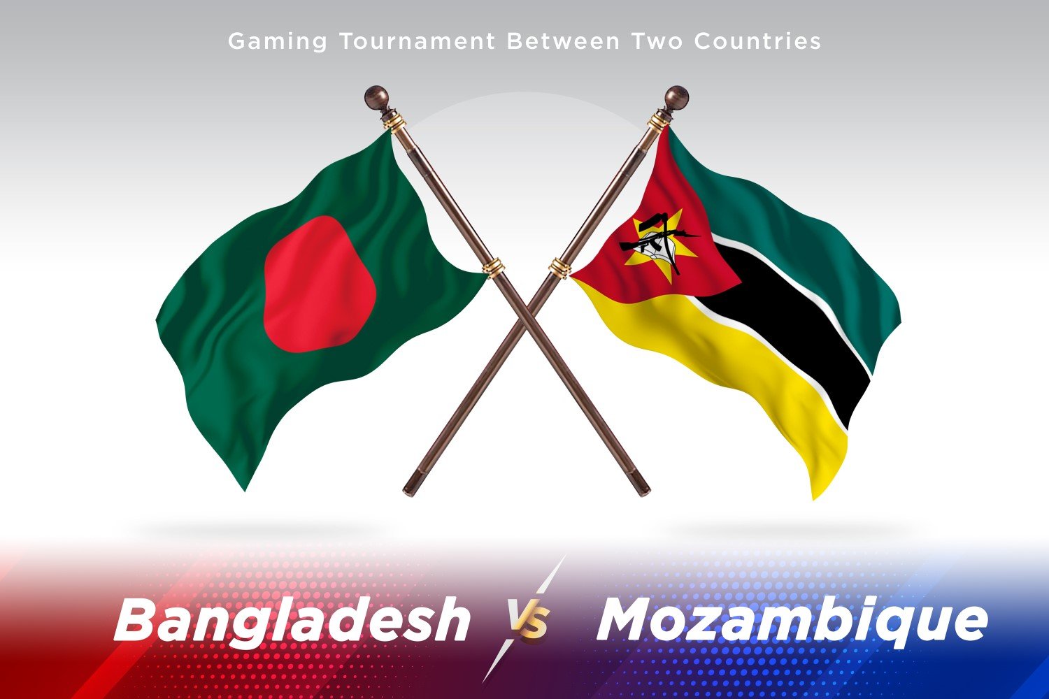 Bangladesh versus Mozambique Two Flags