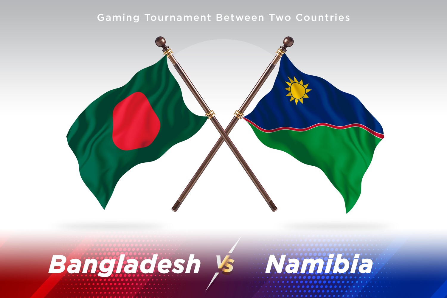 Bangladesh versus Namibia Two Flags