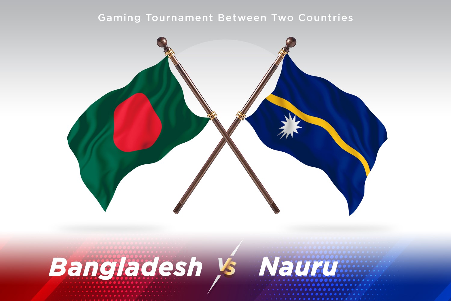 Bangladesh versus Nauru Two Flags