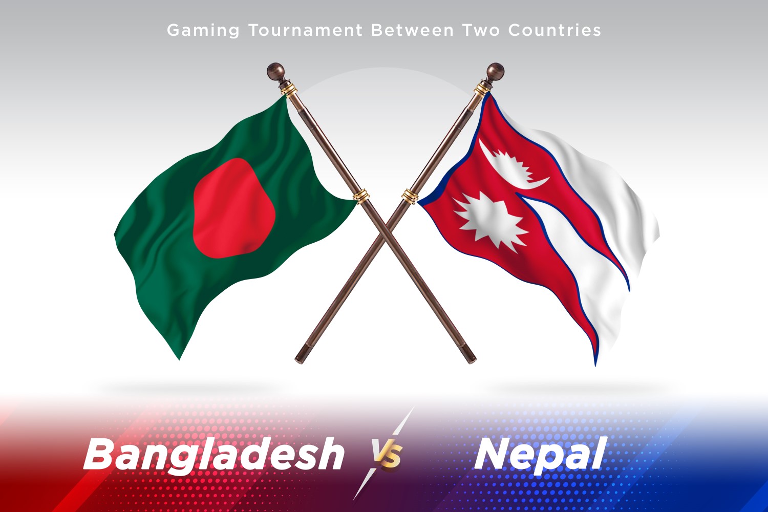 Bangladesh versus Nepal Two Flags