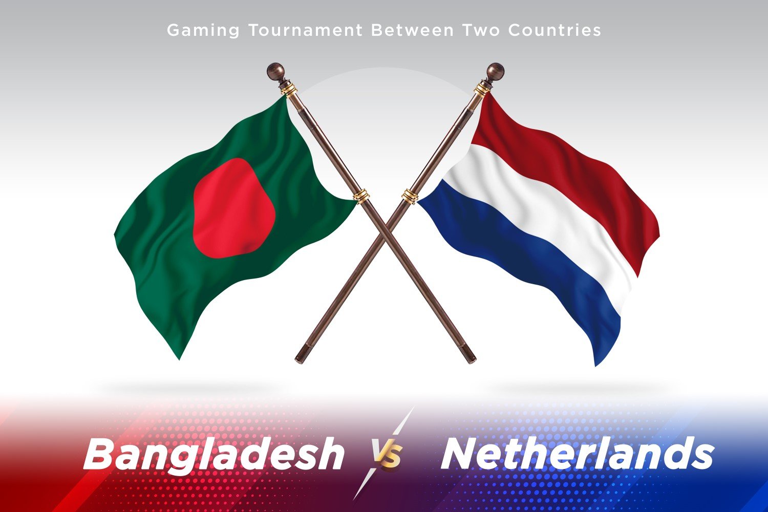 Bangladesh versus Netherlands Two Flags