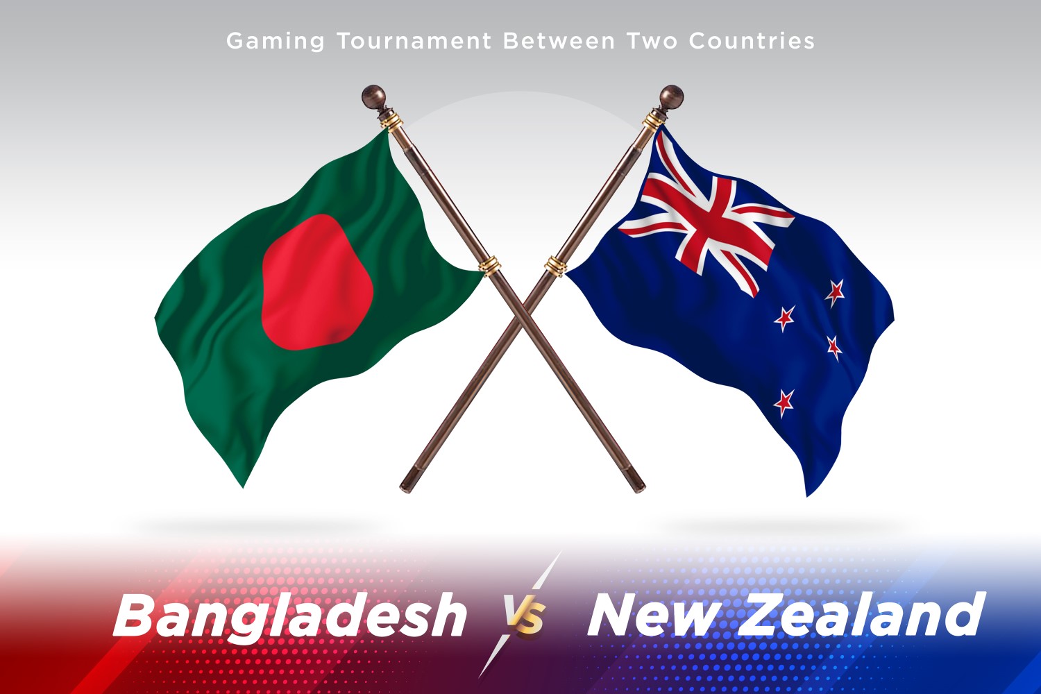 Bangladesh versus new Zealand Two Flags