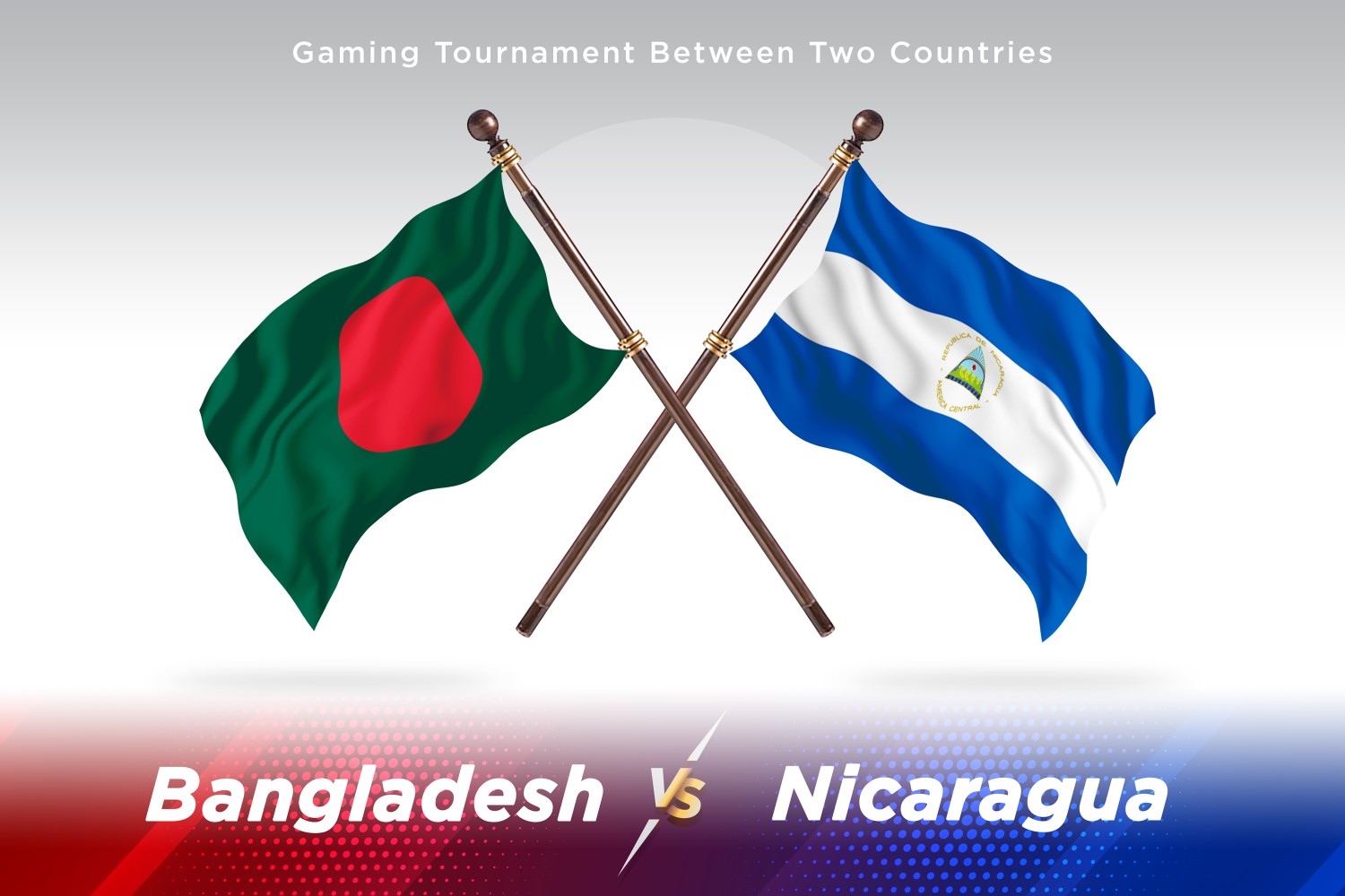 Bangladesh versus Nicaragua Two Flags