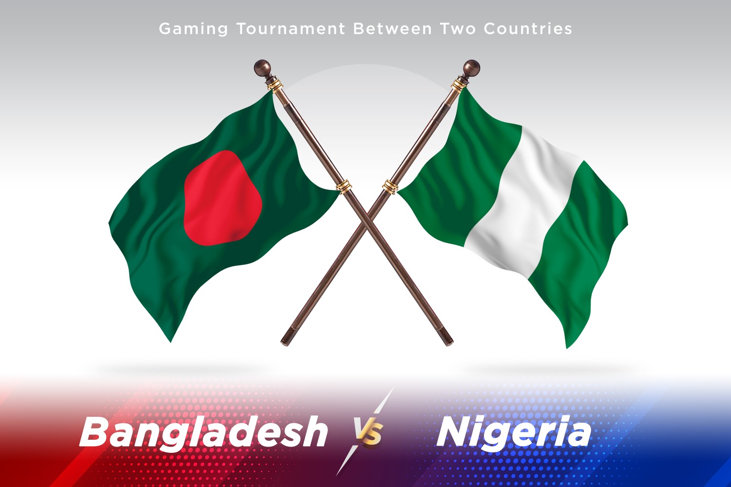 Bangladesh versus Nigeria Two Flags