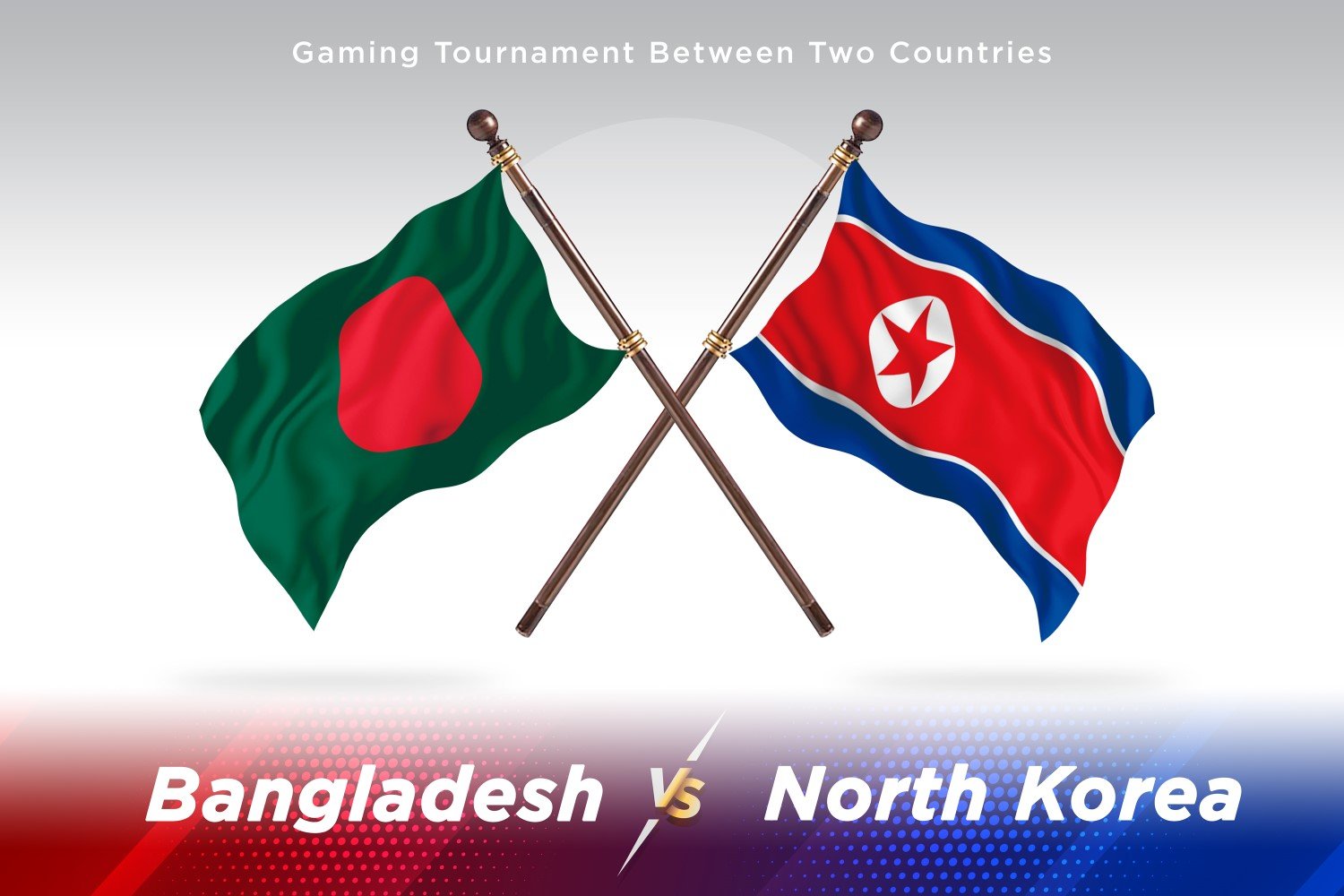 Bangladesh versus north Korea Two Flags