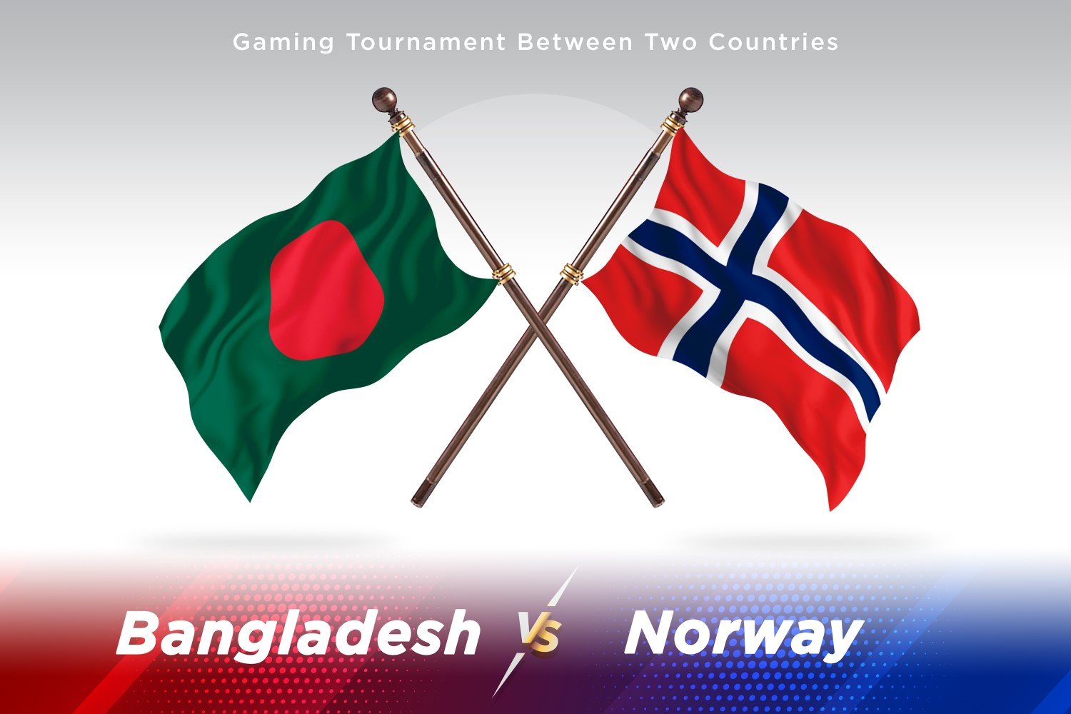 Bangladesh versus Norway Two Flags