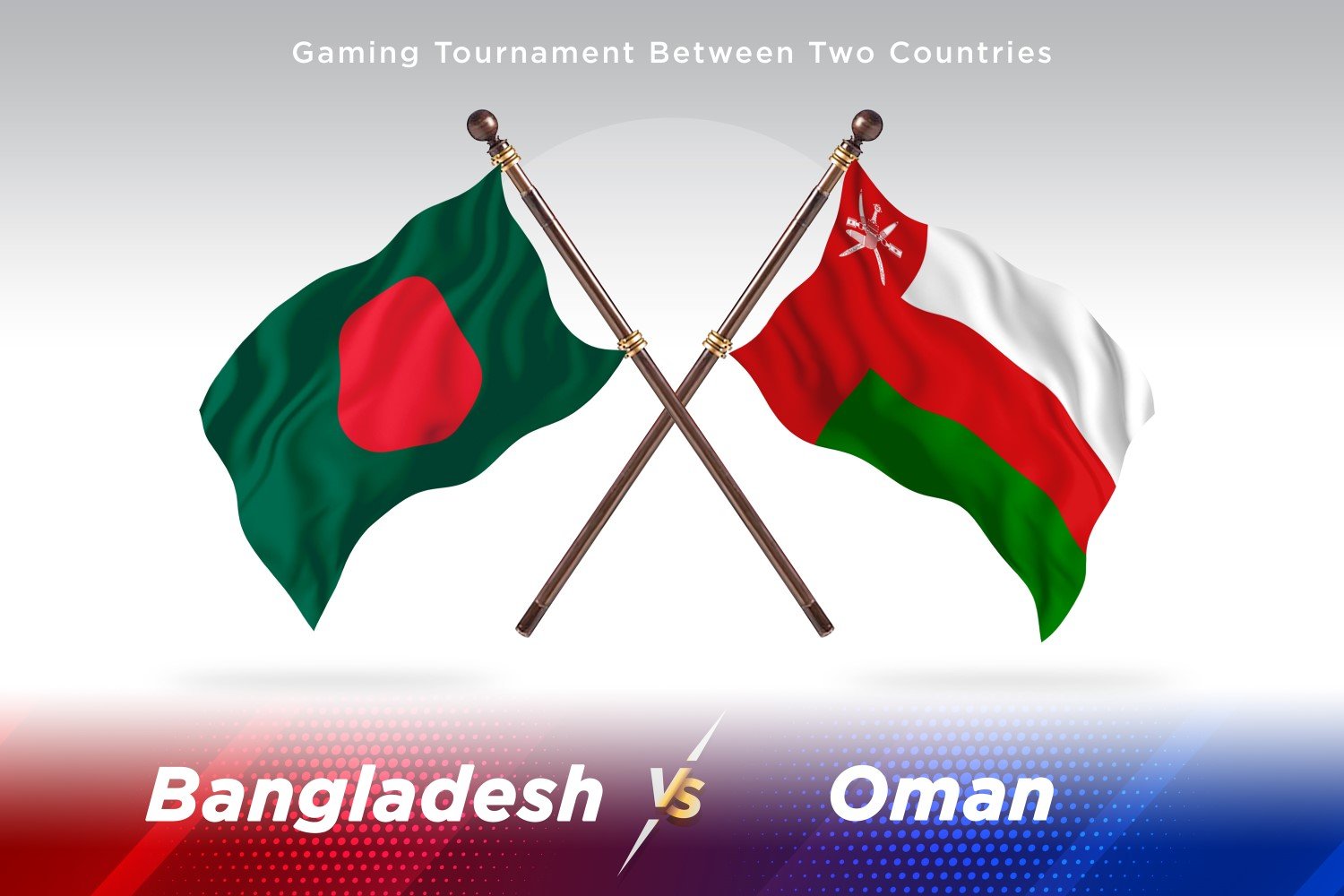 Bangladesh versus Oman Two Flags