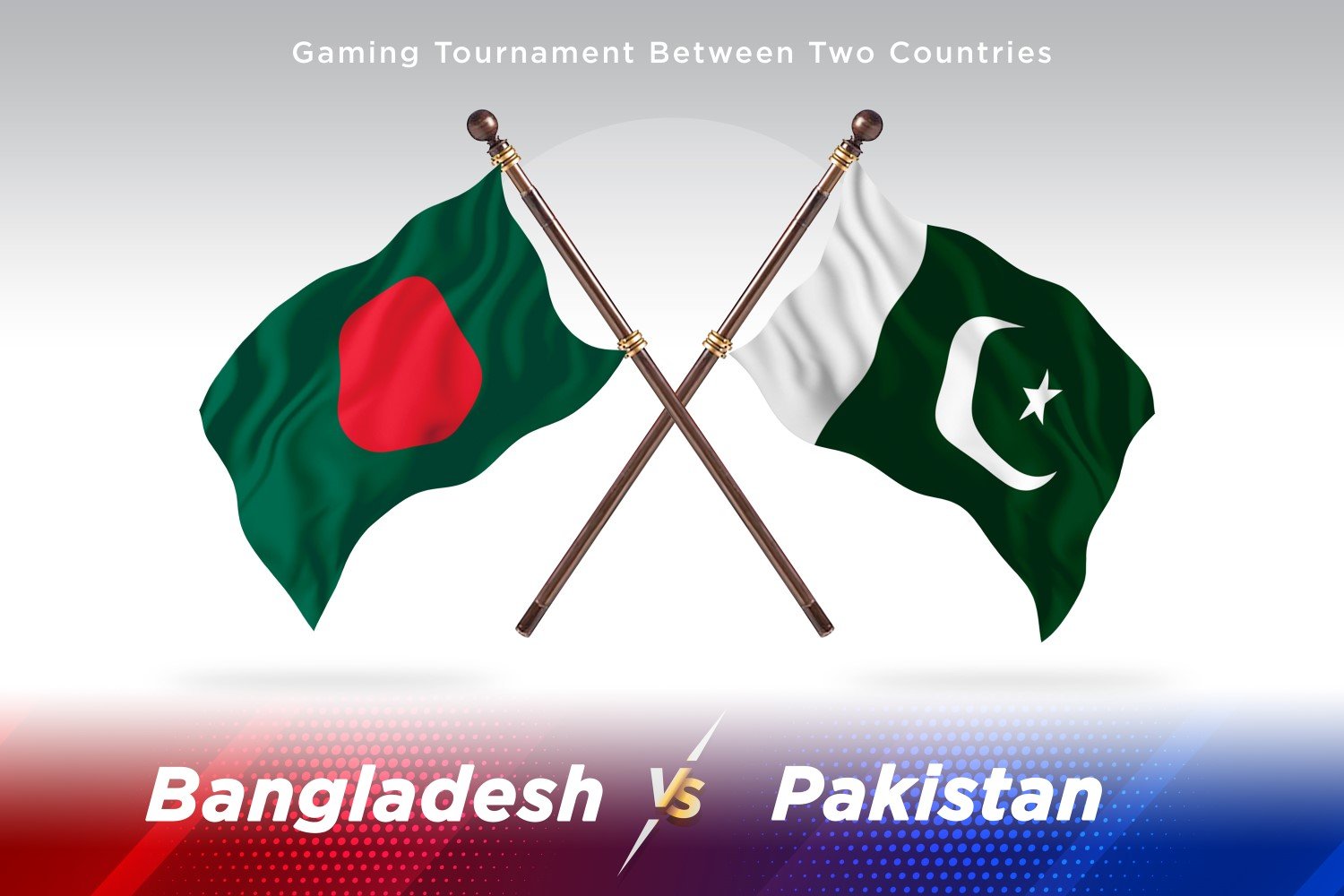 Bangladesh versus Pakistan Two Flags