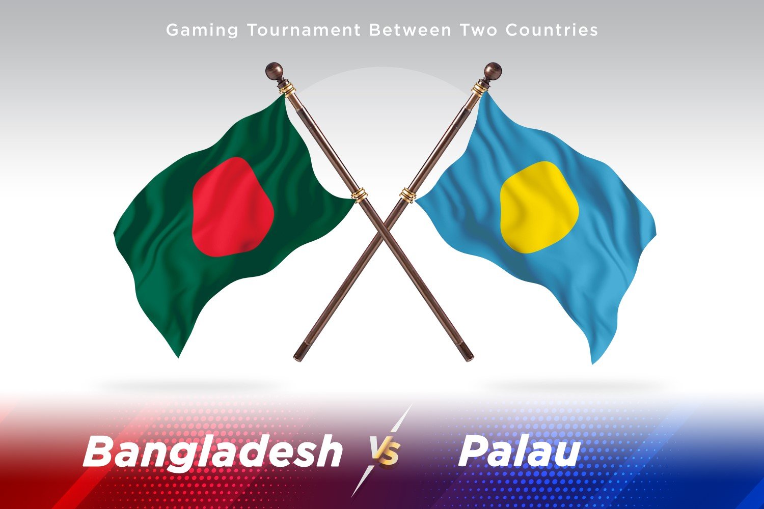 Bangladesh versus Palau Two Flags