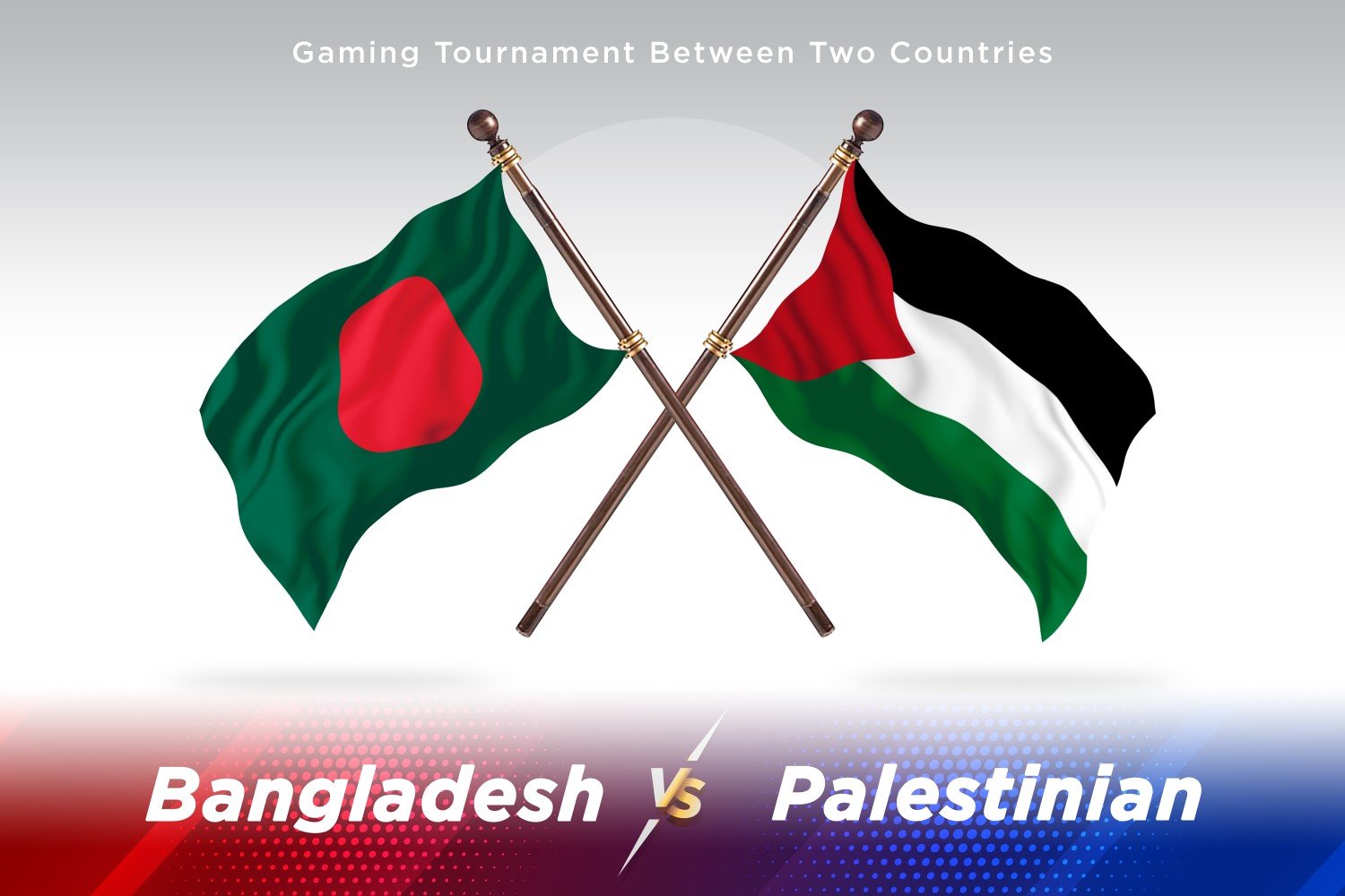 Bangladesh versus Palestinian Two Flags