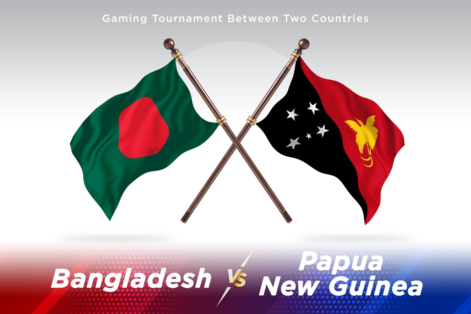 Bangladesh versus Papua new guinea Two Flags