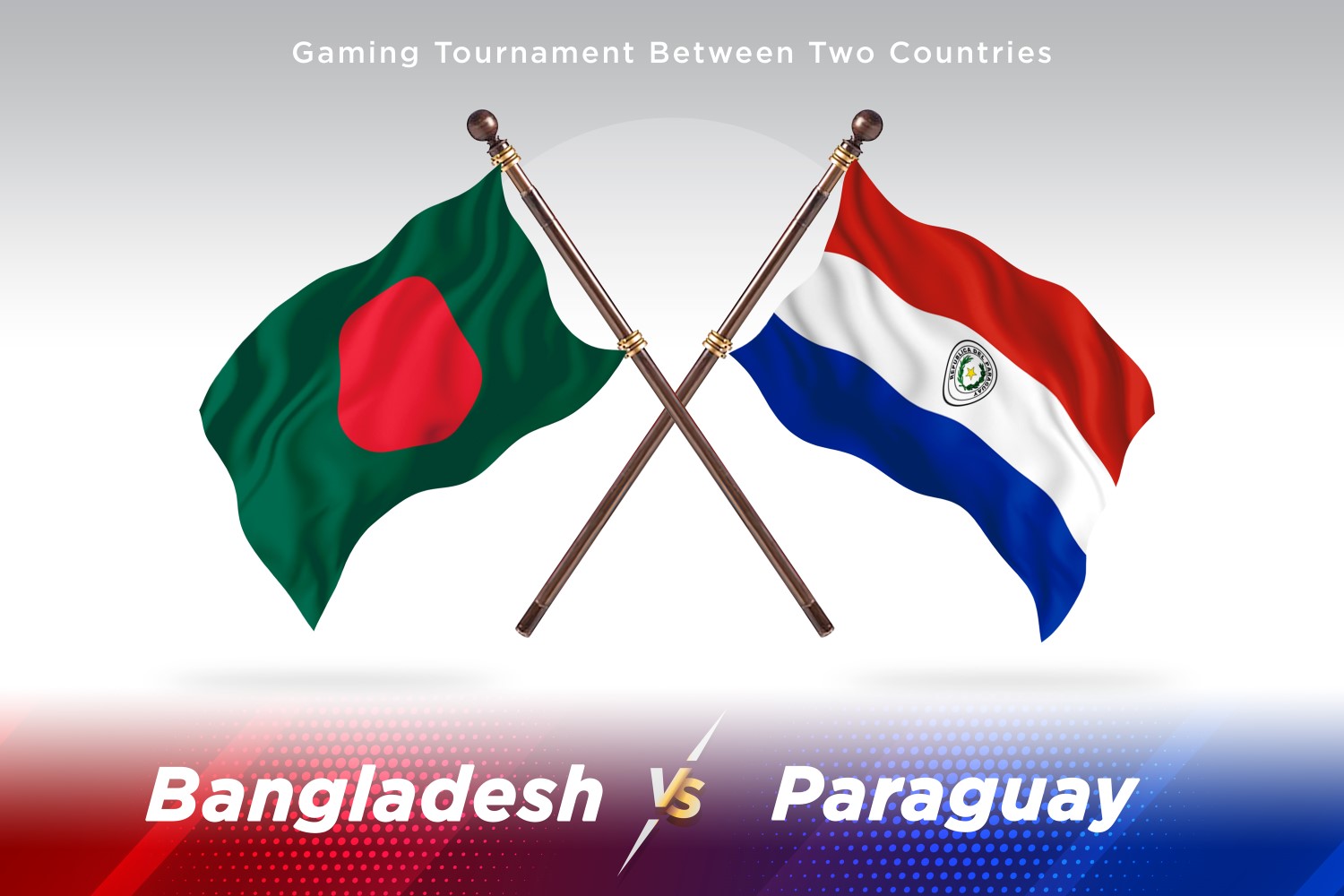 Bangladesh versus Paraguay Two Flags