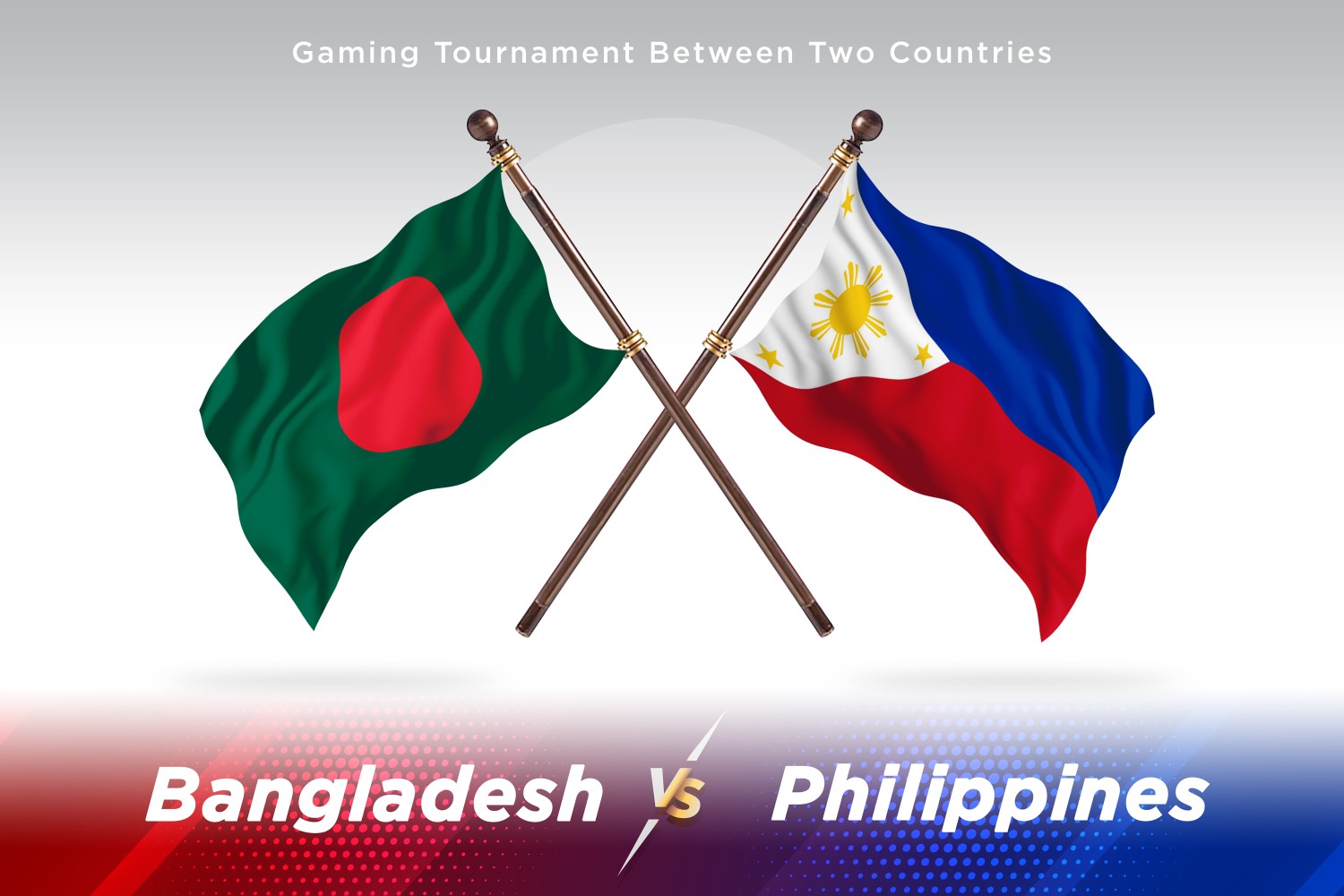 Bangladesh versus Philippines Two Flags