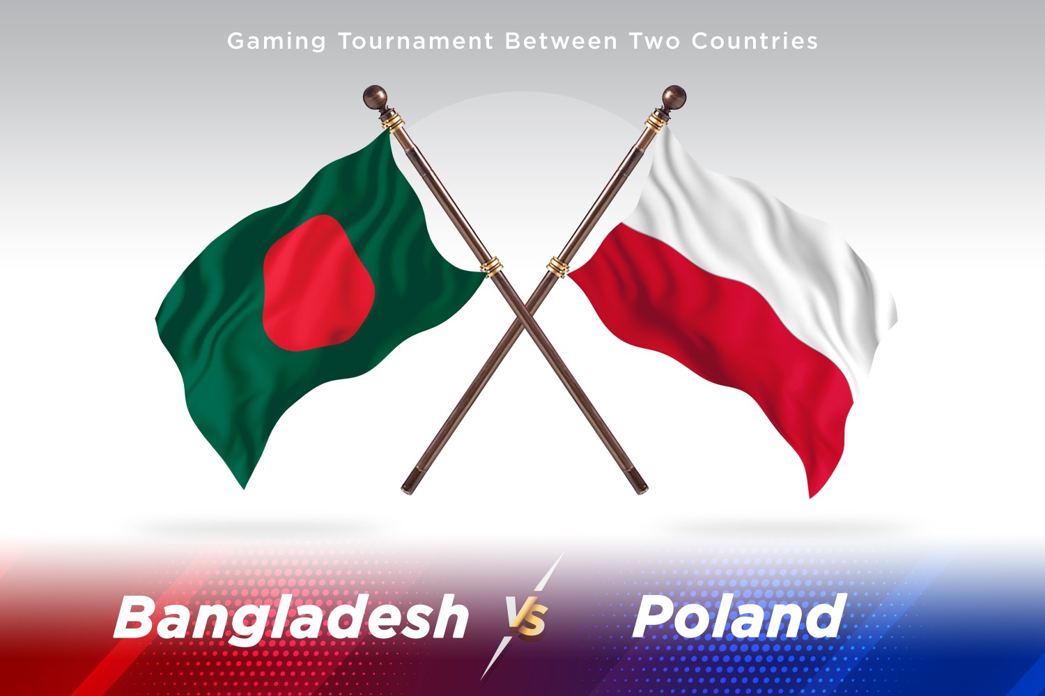 Bangladesh versus Poland Two Flags