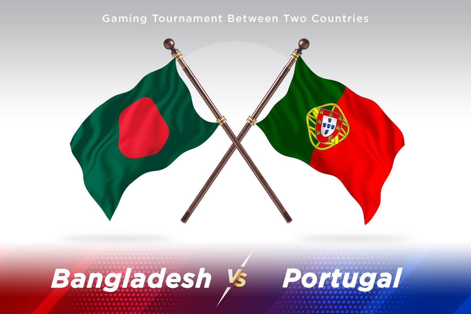 Bangladesh versus Portugal Two Flags